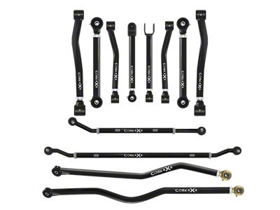 Core 4x4 Cruise Series Adjustable Upper and Lower Control Arm, Track Bar and 2.5-Ton Steering Kit (07-18 Jeep Wrangler JK)