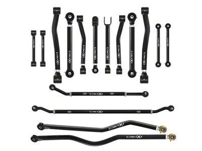 Core 4x4 Cruise Series Adjustable Upper and Lower Control Arm, Track Bar, 2.5-Ton Steering and End Link Kit (07-18 Jeep Wrangler JK)