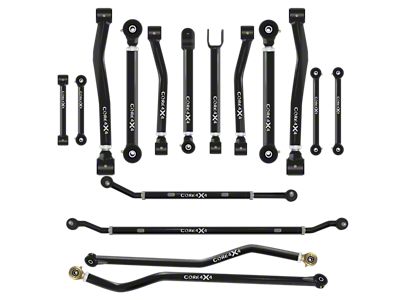Core 4x4 Cruise Series Adjustable Upper and Lower Control Arm, Track Bar, 2.5-Ton Steering and End Link Kit (18-24 Jeep Wrangler JL)