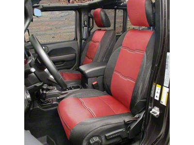 Smittybilt GEN2 Neoprene Front and Rear Seat Covers; Red/Black (18-24 Jeep Wrangler JL 2-Door)