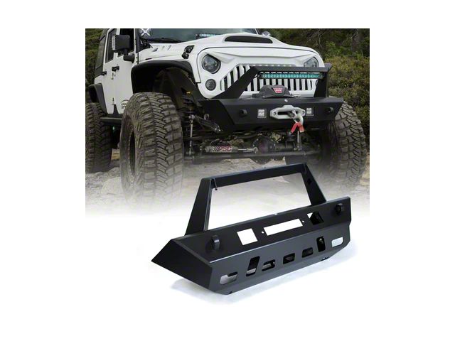 Iguana Series Winch Stubby Front Bumper; Black (07-18 Jeep Wrangler JK)