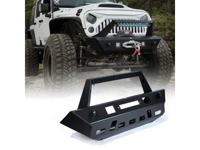 Iguana Series Winch Stubby Front Bumper; Black (07-18 Jeep Wrangler JK)