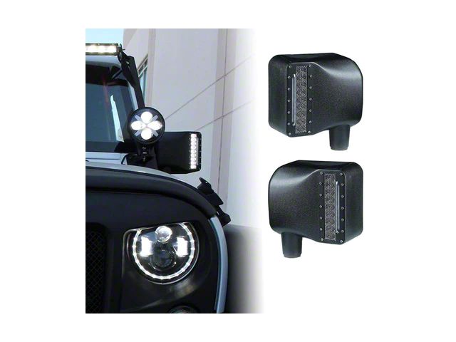 LED Side Mirrors with White Spot Lights and Amber Turn Signal Lights (07-18 Jeep Wrangler JK)
