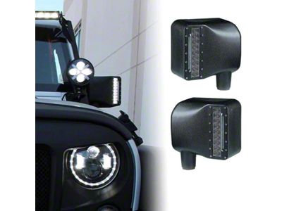 LED Side Mirrors with White Spot Lights and Amber Turn Signal Lights (07-18 Jeep Wrangler JK)