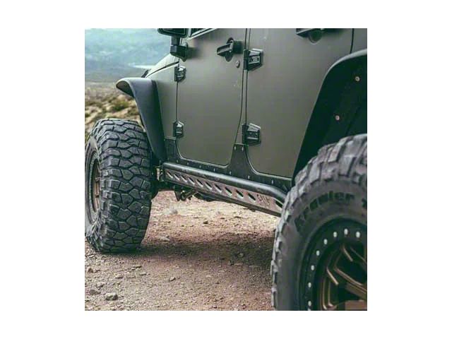 Fly Offroad Rocker Panel Body Armor; Black Textured (07-18 Jeep Wrangler JK 4-Door)