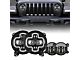 9-Inch LED Halo Headlights with DRL and 4-Inch LED Fog Lights; Black Housing; Clear Lens (20-24 Jeep Gladiator JT Rubicon w/ Plastic Front Bumper)