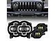 9-Inch LED Halo Headlights with DRL and 4-Inch LED Fog Lights; Black Housing; Clear Lens (18-24 Jeep Wrangler JL Sport)