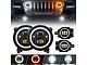 9-Inch LED Halo Headlights with DRL, Amber Turn Signals and LED Halo Fog Lights; Black Housing; Clear Lens (18-24 Jeep Wrangler JL)