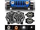 9-Inch Warrior Series LED Halo Headlights with Halo Fog Lights; Black Housing; Clear Lens (20-24 Jeep Gladiator JT)