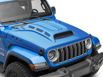 Piranha Series Hood with Functional Air Vents; Unpainted (20-24 Jeep Gladiator JT)
