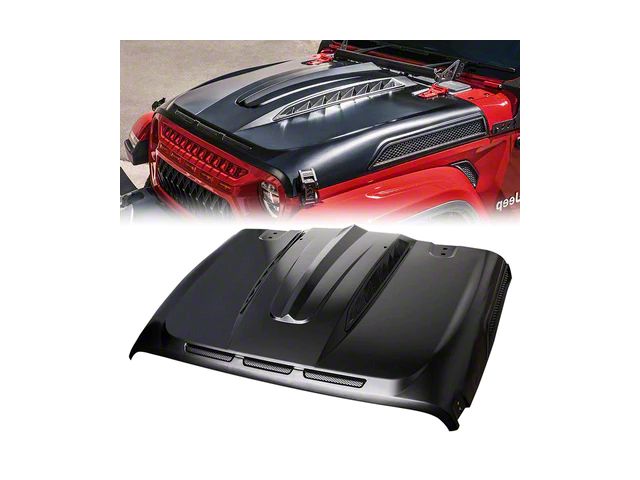 Unleash Series Hood with Functional Air Vents; Unpainted (20-24 Jeep Gladiator JT)