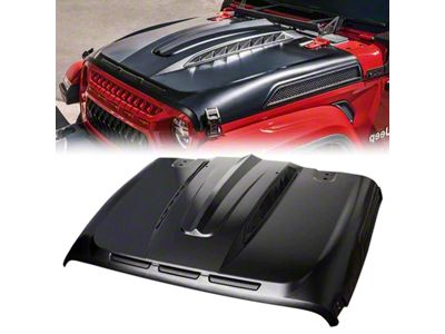 Unleash Series Hood with Functional Air Vents; Unpainted (20-23 Jeep Gladiator JT)