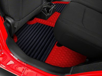 F1 Hybrid Front and Rear Floor Mats; Full Red (07-18 Jeep Wrangler JK 4-Door)