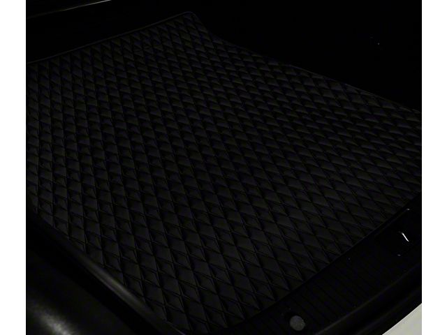 Single Layer Diamond Cargo Mat; Black and Black Stitching (07-18 Jeep Wrangler JK 2-Door)
