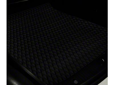 Single Layer Diamond Cargo Mat; Black and Black Stitching (18-23 Jeep Wrangler JL 2-Door)
