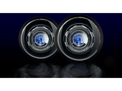 HID Projectos 7-Inch Black Series LED Headlights; Black Housing; Clear Lens (97-18 Jeep Wrangler TJ & JK)