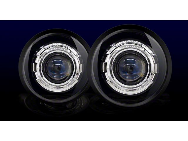 HID Projectos 7-Inch Classic Series LED Headlights; Chrome and Silver Housings; Clear Lens (97-18 Jeep Wrangler TJ & JK)