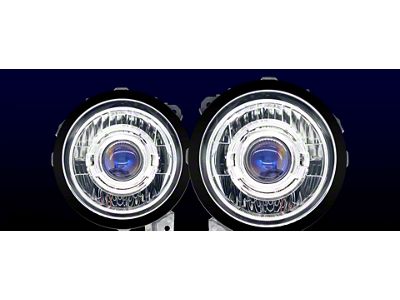 HID Projectos 9-Inch Expedition Series LED Headlights; Chrome Housing; Clear Lens (20-24 Jeep Gladiator JT)