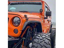 Motobilt 2-Inch Crusher Series Front and Rear Fender Flares; Bare Aluminum (07-18 Jeep Wrangler JK)