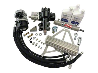 PSC Motorsports Cylinder Assist EHPS Steering Kit for 6.75-Inch Lock to Lock Front Axle and 1.50-Inch Tie Rod Clamp (20-24 3.0L EcoDiesel Jeep Gladiator JT)