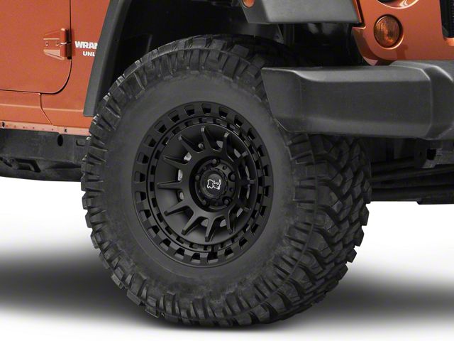 Black Rhino Barrage Matte Black Wheel; 17x8.5 (07-18 Jeep Wrangler JK)