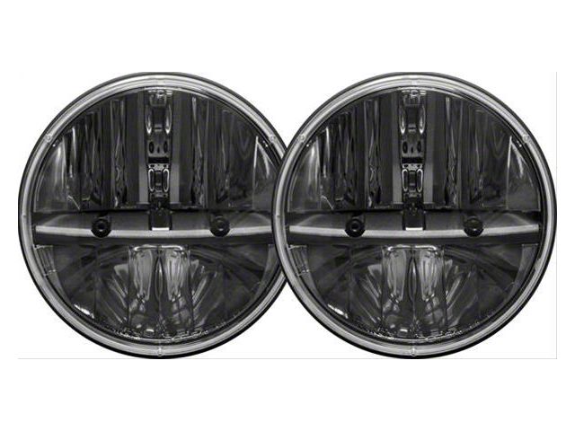 Rigid Industries 7-Inch Round LED Headlights with PWM Anti-Flicker Adaptor; Black Housing; Clear Lens (07-18 Jeep Wrangler JK)