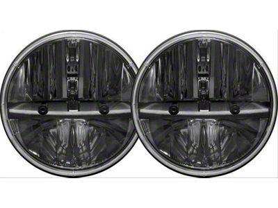 Rigid Industries 7-Inch Round LED Headlights with PWM Anti-Flicker Adaptor; Black Housing; Clear Lens (07-18 Jeep Wrangler JK)