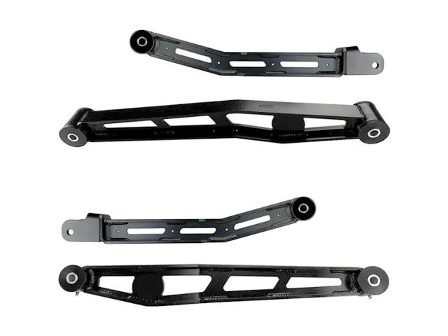 Elev8 Offroad Identity Series Fixed Length H-Beam Front Upper and Lower Control Arms for 2 to 4-Inch Lift; Black (18-24 Jeep Wrangler JL)