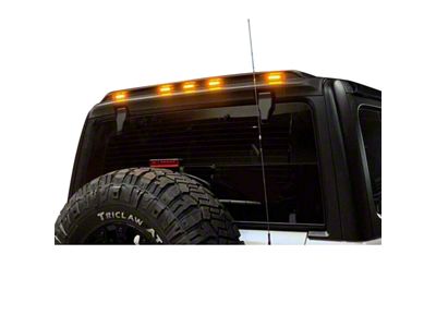 American Modified Rear Roof Spoiler with Amber LED Lights (18-23 Jeep Wrangler JL w/ Hard Top)