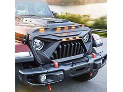 American Modified Hood Protector Stone Guard with Amber LED Lights (18-23 Jeep Wrangler JL, Excluding Rubicon 392)