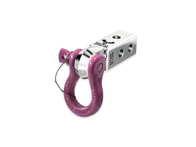 Moose Knuckle Offroad B'oh Spin Pin Shackle 3/4 and Mohawk 2.0 Receiver Combo; Atomic Silver/Pretty Pink (Universal; Some Adaptation May Be Required)