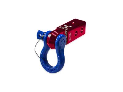 Moose Knuckle Offroad B'oh Spin Pin Shackle 3/4 and Mohawk 2.0 Receiver Combo; Red Rum/Blue Balls (Universal; Some Adaptation May Be Required)