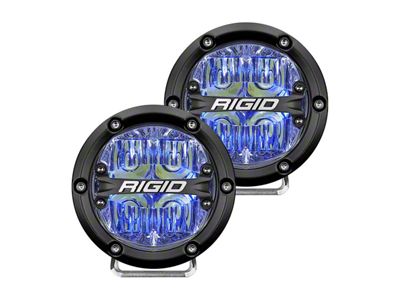 Rigid Industries 4-Inch 360-Series LED Off-Road Lights with Blue Backlight; Driving Beam (Universal; Some Adaptation May Be Required)