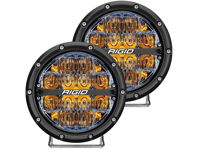 Rigid Industries 6-Inch 360-Series LED Off-Road Lights with Amber Backlight; Driving Beam (Universal; Some Adaptation May Be Required)