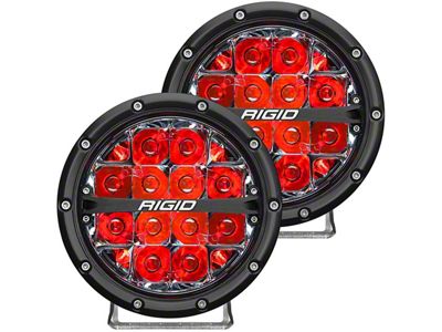 Rigid Industries 6-Inch 360-Series LED Off-Road Lights with Red Backlight; Driving Beam (Universal; Some Adaptation May Be Required)