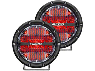 Rigid Industries 6-Inch 360-Series LED Off-Road Lights with Red Backlight; Driving Beam (Universal; Some Adaptation May Be Required)