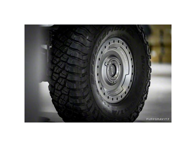 Fury Series Beadlock Style Titanium Gray Wheel; 17x9; 18mm Offset (20-24 Jeep Gladiator JT)
