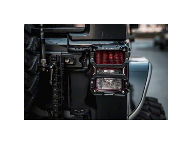 Awaken Series Tail Light Covers; Black (07-18 Jeep Wrangler JK)
