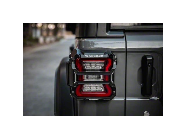Awaken Series Tail Light Covers; Black (18-24 Jeep Wrangler JL w/ Factory Halogen Tail Lights)