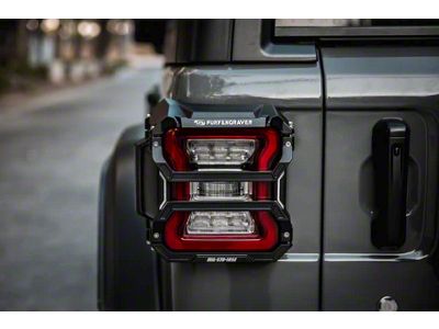 Awaken Series Tail Light Covers; Black (18-24 Jeep Wrangler JL w/ Factory Halogen Tail Lights)