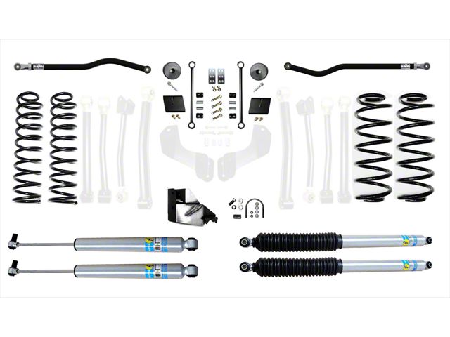 EVO Manufacturing 3.50-Inch High Clearance Long Arm Suspension Lift Kit with Bilstein Shocks, Front and Rear Track Bars (18-24 2.0L or 3.6L Jeep Wrangler JL 4-Door, Excluding 4xe)