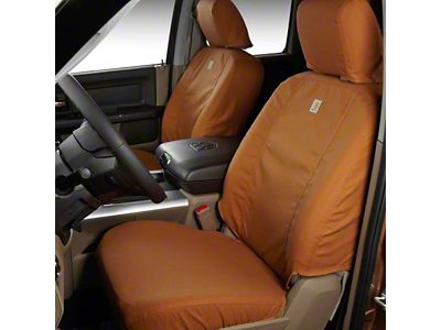 Covercraft SeatSaver Custom Front Seat Covers; Carhartt Brown (18-24 Jeep Wrangler JL 2-Door)