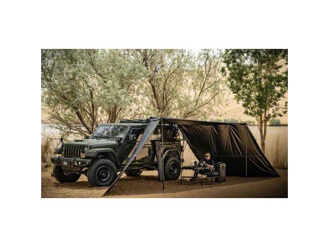 Fury Series Awning with Two Sides and Storage Bag; Black (Universal; Some Adaptation May Be Required)