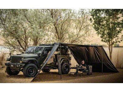 Fury Series Awning with Two Sides and Storage Bag; Black (Universal; Some Adaptation May Be Required)