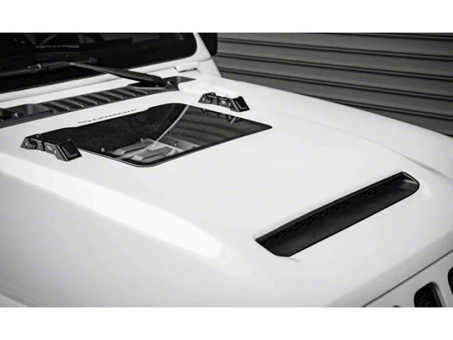 Gravity Series Hood with Engine Cover; Unpainted (18-24 3.6L Jeep Wrangler JL)