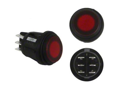 Rigid Industries 3-Position Rocker Switch; Red (Universal; Some Adaptation May Be Required)