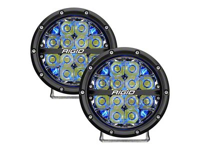 Rigid Industries 6-Inch 360-Series LED Off-Road Lights with Blue Backlight; Driving Beam (Universal; Some Adaptation May Be Required)