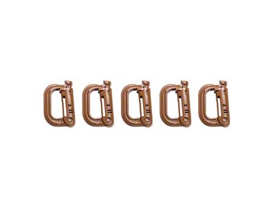 BuiltRight Industries Locking Tech Panel Carabiners; 5-Piece Kit; Tan