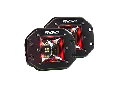 Rigid Industries Radiance Scene Flush Mount LED Pod Lights with Red Backlight (Universal; Some Adaptation May Be Required)