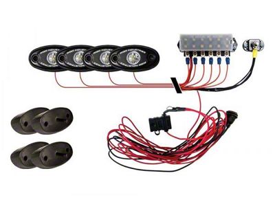 Rigid Industries Rock Light Kit; Red; 4-Pieces (Universal; Some Adaptation May Be Required)